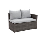 7 Pcs Patio Furniture Set, Outdoor Sectional Sofa Set, All Weather Rattan Conversation Set with High Dining Table and Ottoman