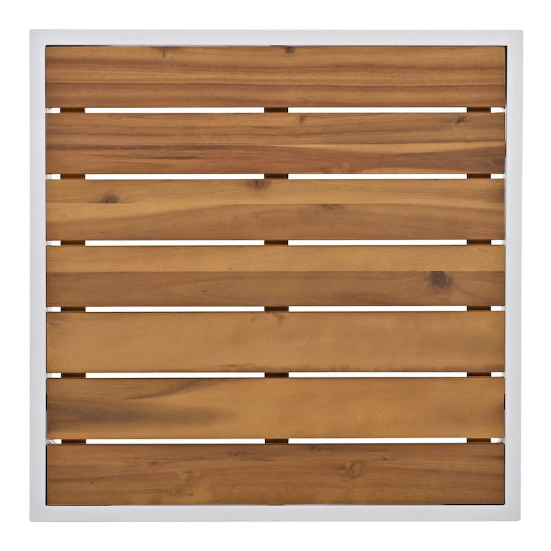 8 Pcs Wood Outdoor Furniture Set, Patio L-Shaped Sectional Sofa Set with Tempered Glass Coffee Table and Wooden Coffee Table