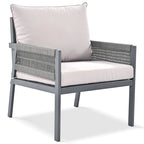 4-Piece Patio Furniture Set, Outdoor Garden Conversation Set with Tempered Glass Table, Deep Seating and Thick Cushion