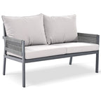 4-Piece Patio Furniture Set, Outdoor Garden Conversation Set with Tempered Glass Table, Deep Seating and Thick Cushion