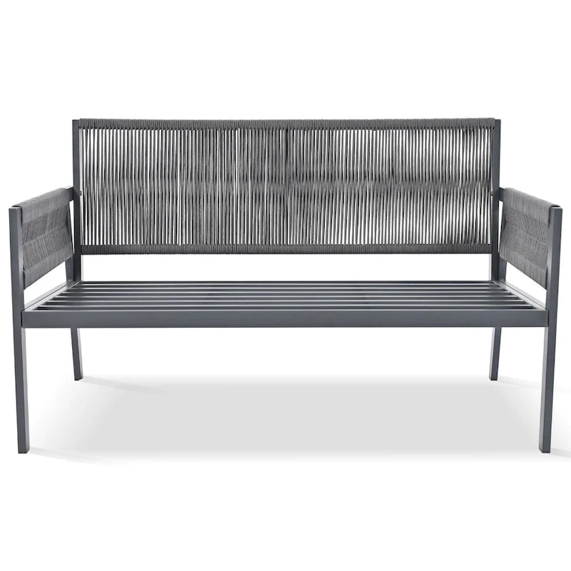 4-Piece Patio Furniture Set, Outdoor Garden Conversation Set with Tempered Glass Table, Deep Seating and Thick Cushion