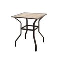 Outdoor Patio Bar Table Square Metal Table with Wood-Look Tabletop, for Garden Balcony Backyard Deck(1 Table)
