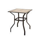 Outdoor Patio Bar Table Square Metal Table with Wood-Look Tabletop, for Garden Balcony Backyard Deck(1 Table)