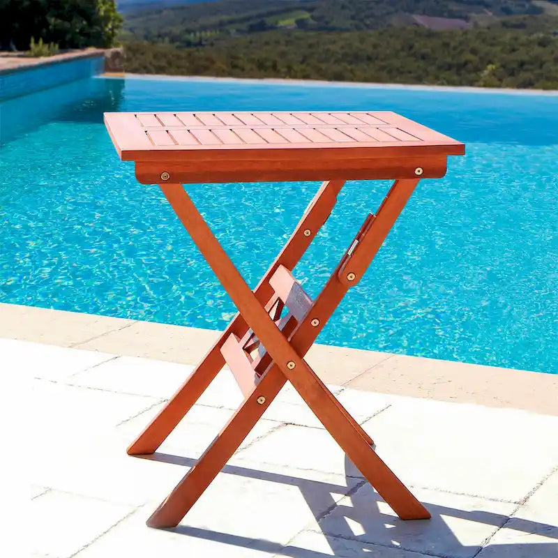 Reddish Brown Folding Bistro Table