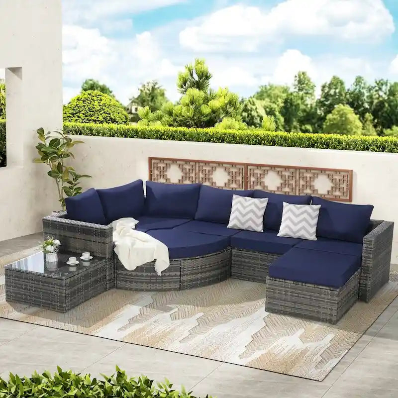 Outdoor Patio Sofa Set for Poolside Relaxation and Entertainment