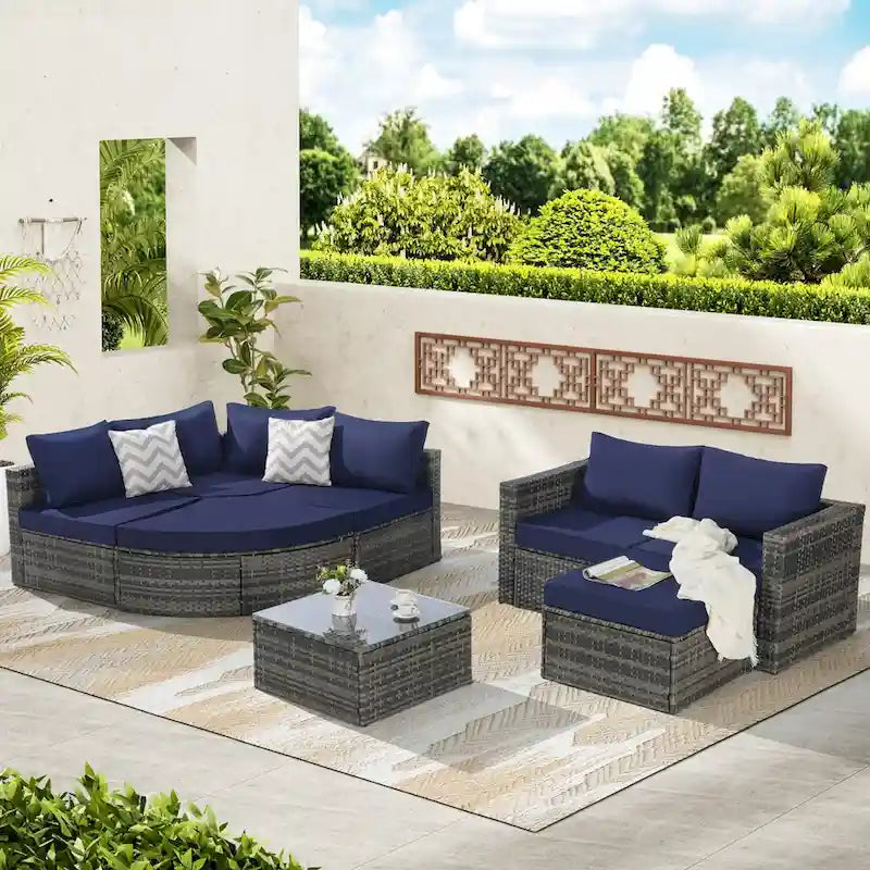 Outdoor Patio Sofa Set for Poolside Relaxation and Entertainment