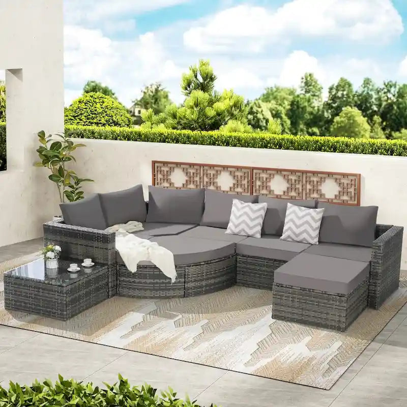 Outdoor Patio Sofa Set for Poolside Relaxation and Entertainment