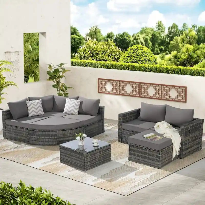 Outdoor Patio Sofa Set for Poolside Relaxation and Entertainment