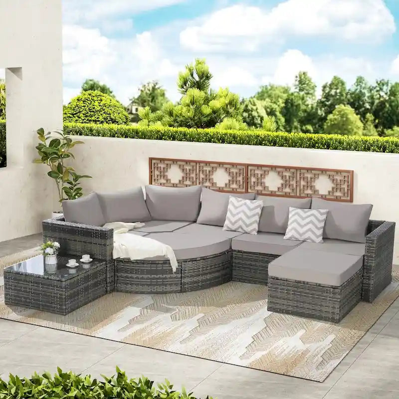 Outdoor Patio Sofa Set for Poolside Relaxation and Entertainment