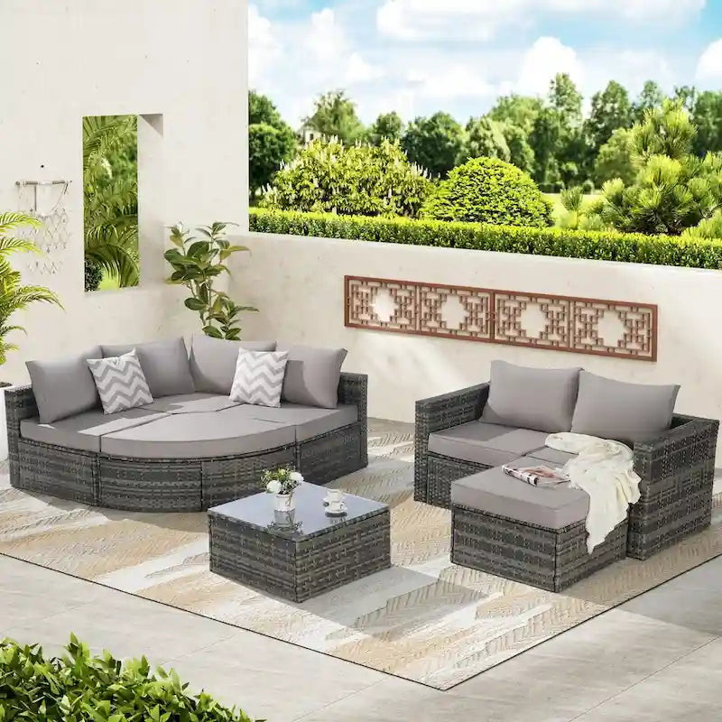 Outdoor Patio Sofa Set for Poolside Relaxation and Entertainment