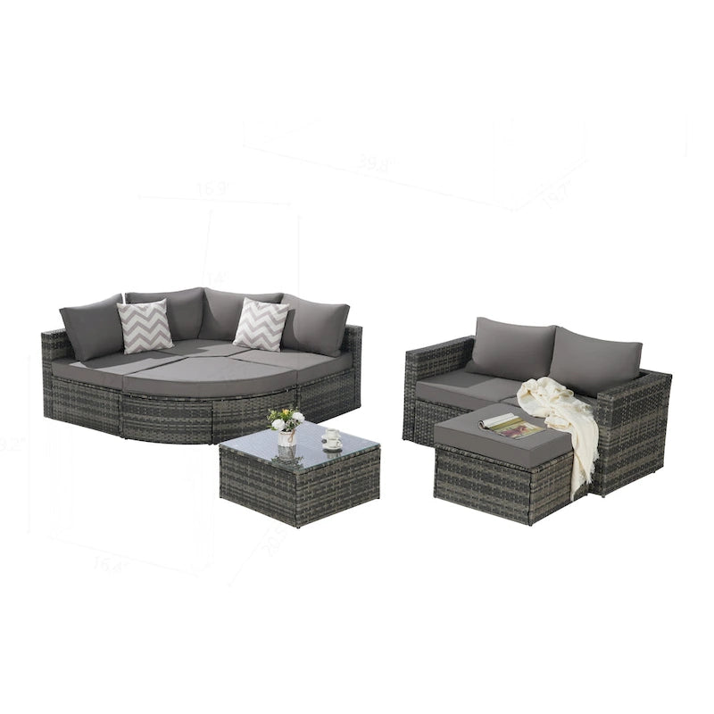 Outdoor Patio Sofa Set for Poolside Relaxation and Entertainment