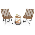 Costway 3 PCS Outdoor Furniture Set with Pet House & Heavy Duty Metal - See Details