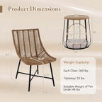 Costway 3 PCS Outdoor Furniture Set with Pet House & Heavy Duty Metal - See Details
