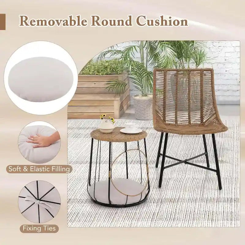 Costway 3 PCS Outdoor Furniture Set with Pet House & Heavy Duty Metal - See Details