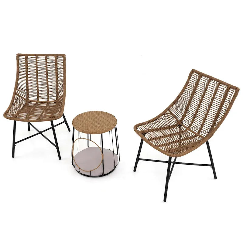 Costway 3 PCS Outdoor Furniture Set with Pet House & Heavy Duty Metal - See Details