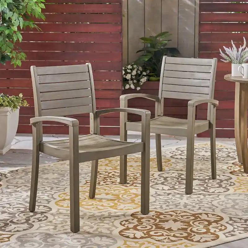 Outdoor Dining Chairs with Stackable Design