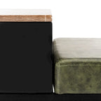Ruthie Storage Bench 47.3"W x 16"D x 24"H - Contemporary Entryway Seating with Drawer - Light Wood & Black Metal