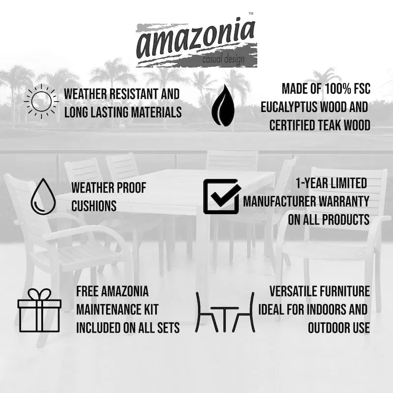 Amazonia Bleue Outdoor Patio Dining Set