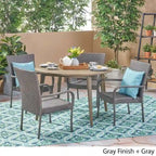 Reina Outdoor 5 Piece Wood and Wicker Dining Set by Christopher Knight Home