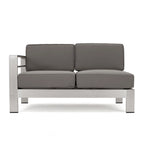Cape Coral Outdoor 11 Seater Aluminum U-Shaped Sofa Sectional and Table Set by Christopher Knight Home