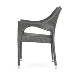 Isola Outdoor 6-piece Rectangle Aluminum Wicker Dining Set by Christopher Knight Home