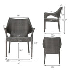 Isola Outdoor 6-piece Rectangle Aluminum Wicker Dining Set by Christopher Knight Home