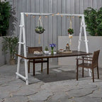 Huckleberry Outdoor Acacia Wood 88.5  Dining Table with Plant Hanger by Christopher Knight Home - 88.50  L x 39.50  W x 80.00  H