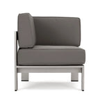 Cape Coral Outdoor 11 Seater Aluminum U-Shaped Sofa Sectional and Ottoman Set by Christopher Knight Home