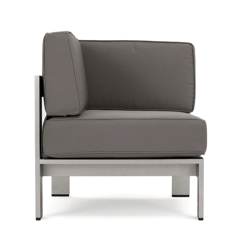 Cape Coral Outdoor 11 Seater Aluminum U-Shaped Sofa Sectional and Ottoman Set by Christopher Knight Home