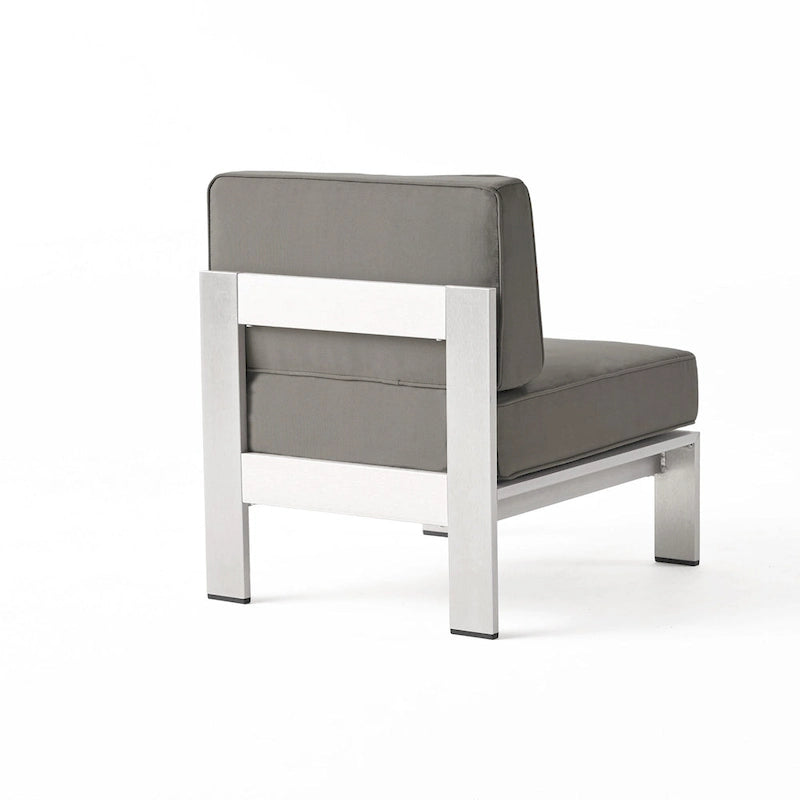 Cape Coral Outdoor 11 Seater Aluminum U-Shaped Sofa Sectional and Ottoman Set by Christopher Knight Home