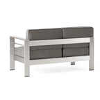 Cape Coral Outdoor 11 Seater Aluminum U-Shaped Sofa Sectional and Ottoman Set by Christopher Knight Home