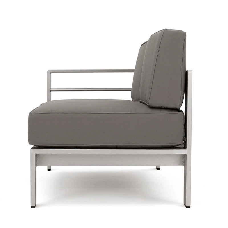 Cape Coral Outdoor 11 Seater Aluminum U-Shaped Sofa Sectional and Ottoman Set by Christopher Knight Home