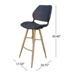 Laryn Outdoor Wicker Wood Barstool (Set of 4) by Christopher Knight Home