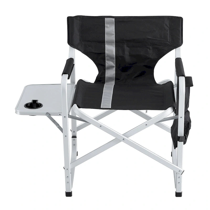Padded Folding Outdoor Chairs with Side Table (Set of 2)