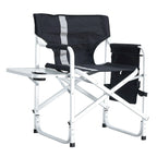 Padded Folding Outdoor Chairs with Side Table (Set of 2)