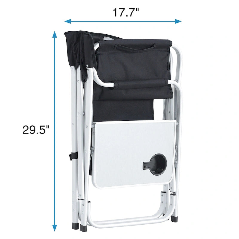 Padded Folding Outdoor Chairs with Side Table (Set of 2)