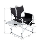 Padded Folding Outdoor Chairs with Side Table (Set of 2)
