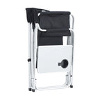 Padded Folding Outdoor Chairs with Side Table (Set of 2)