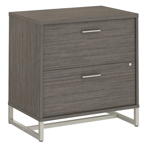 2 Drawer Lateral File Cabinet - Mid Century Modern Design - Full Extension Ball Bearing Slides - Letter Legal Size - Fully Assembled