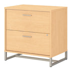 2 Drawer Lateral File Cabinet - Mid Century Modern Design - Full Extension Ball Bearing Slides - Letter Legal Size - Fully Assembled