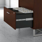 2 Drawer Lateral File Cabinet - Mid Century Modern Design - Full Extension Ball Bearing Slides - Letter Legal Size - Fully Assembled