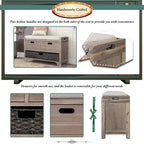 Merax Rustic Storage Bench with Removable Basket and Removable Cushion