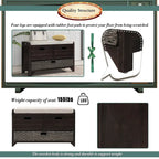 Merax Rustic Storage Bench with Removable Basket and Removable Cushion