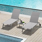 Two Outdoor Lounge Chairs with 1 Table