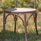 Three Piece Round Top Iron Bistro Set in Galvanized - 24.21 X24.21 X27.17 H