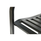 Steel Outdoor Patio Garden Park Seating Bench with Cast Iron  Welcome  Backrest, Front Porch Yard Bench Lawn Decor