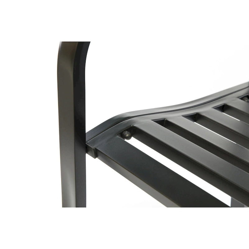Steel Outdoor Patio Garden Park Seating Bench with Cast Iron  Welcome  Backrest, Front Porch Yard Bench Lawn Decor