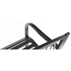 Steel Outdoor Patio Garden Park Seating Bench with Cast Iron  Welcome  Backrest, Front Porch Yard Bench Lawn Decor