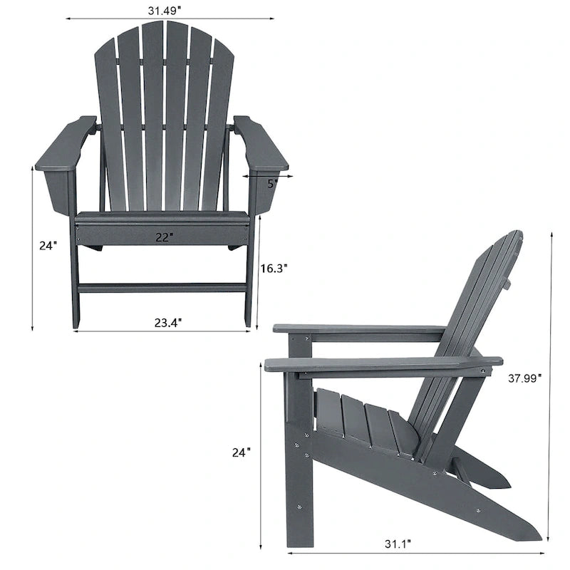 Recycled Plastic Modern Adirondack Chair,Outdoor Patio Chair