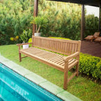 Seven Seas Teak San Juan Teak Wood Outdoor Patio Bench, 6 Foot